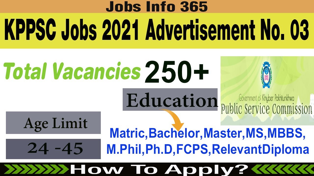 KPPSC Jobs 2021 Advertisement No 03| Kppsc Jobs 2021| Jobs in Kpk 2021
