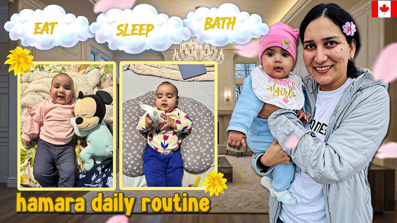 Mera aur hazu(5 month old) ka daily routine😅| Tips for New moms❤️| Life in Canada🇨🇦