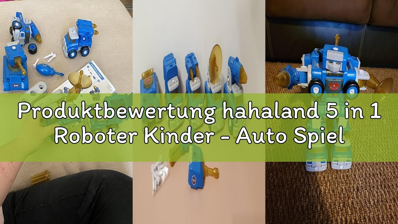 Produktbewertung hahaland 5 in 1 Roboter Kinder - Auto Spielzeug mit Lichtern und Tönen für 5 6 7 8
