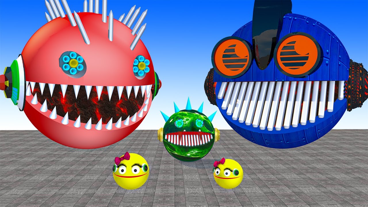 MONSTER BLACK PACMAN Swallows Its Prey - Cowboy MS PACMAN & ROBOT PACMAN VS MONSTER PACMAN #2025