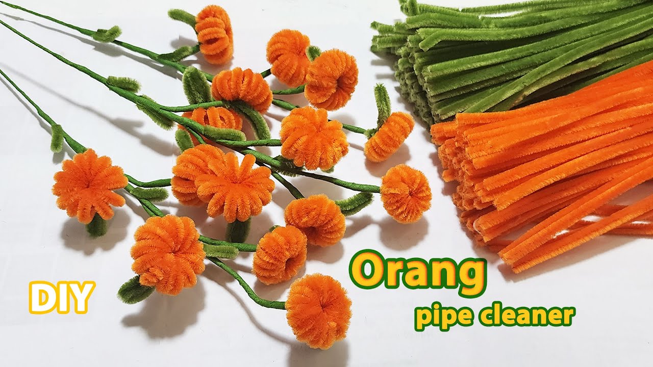 DIY | How to make simple Oranges pipe cleaner | Orange by handcraft sreyneang