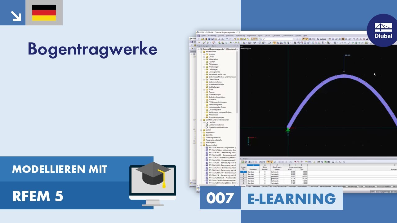 Modellieren mit RFEM 5 | 007 Bogentragwerk
