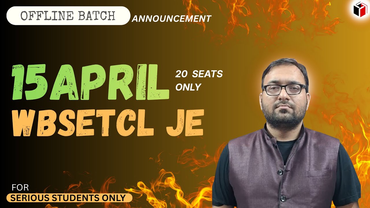 WBSETCL JE OFFLINE BATCH ANNOUNCEMENT