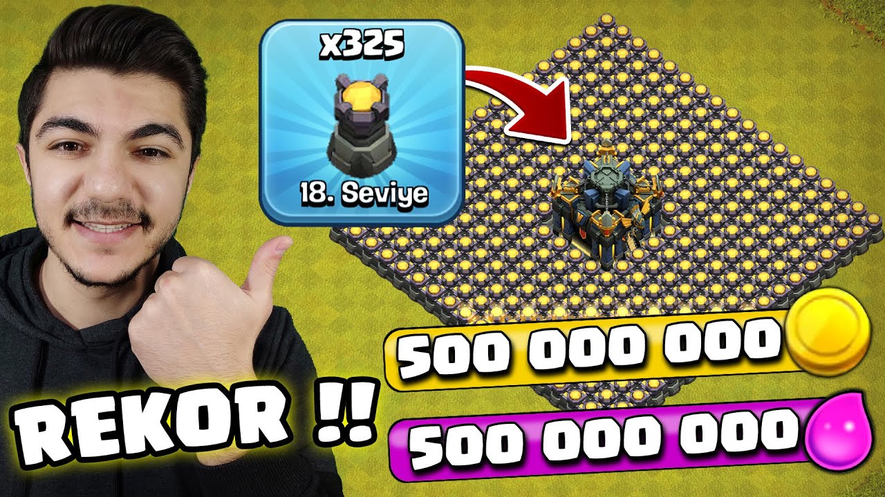 325 стен в одном видео!! 1 млрд добычи!! Рекорд!! – Clash of Clans