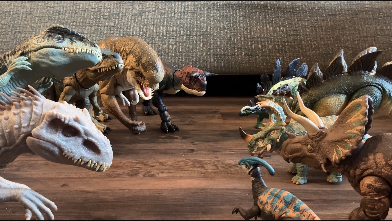 ENTIRE Jurassic World SURVIVAL Rebirth HERBIVORE VS CARNIVORE Mattel ACTION Attack Collection DREX