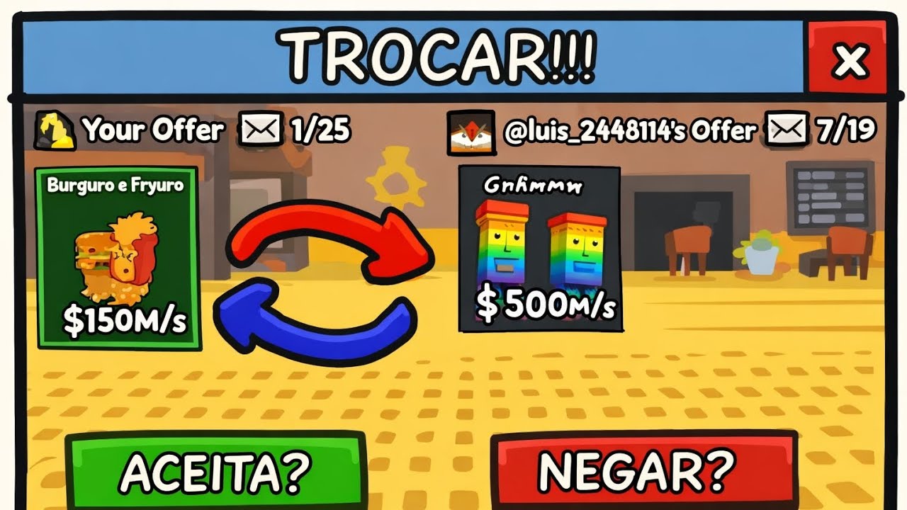 TROCANDO BRAINROTS NA MÁQUINA DE TRADE NO ROUBE UM BRAINROT [ROBLOX] PART1