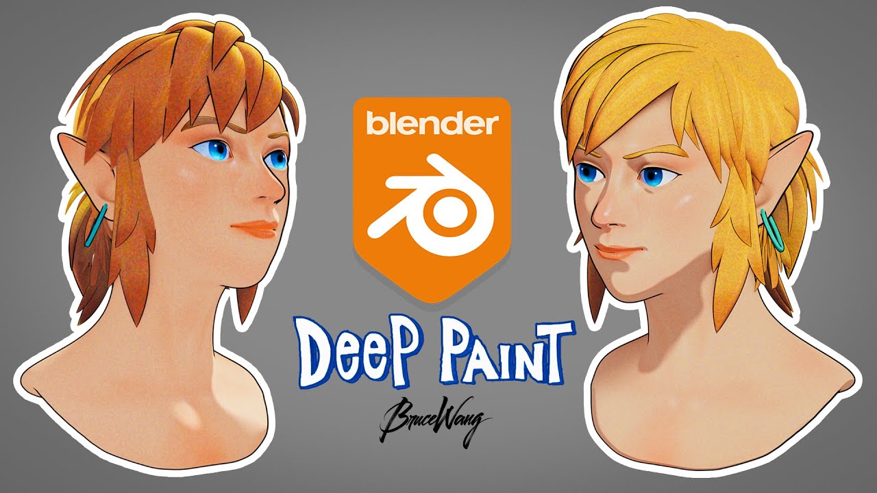 Stylized Character Portrait Tutorial (Zelda Link): Blender & Deep Paint Addon