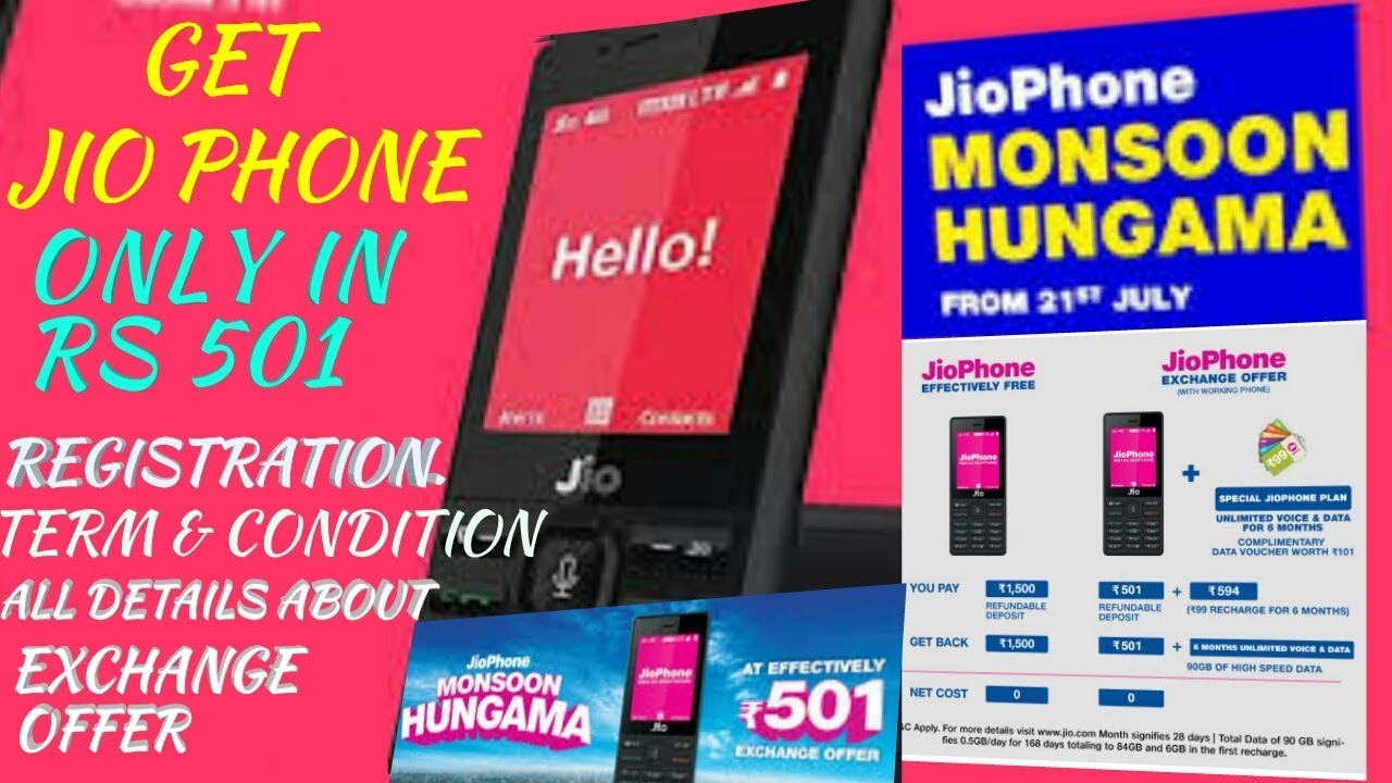 JIO MONSOON EXCHANGE OFFER:- JIO PHONE in RS 501, ALL TERMS & CONDITION or REGISTRATION DETAILS 2018