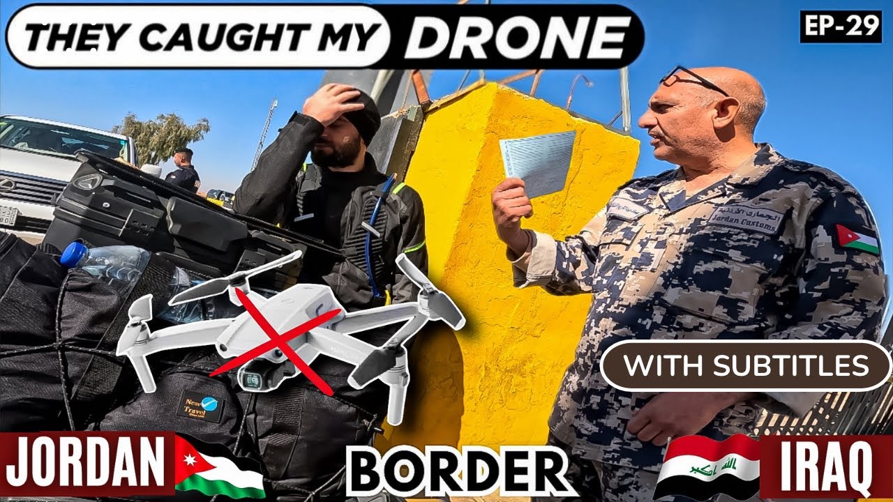 Caught My Drone At Jordan Border || Kashmir To Iraq 🇮🇶 Karbala On Bike || The Umar