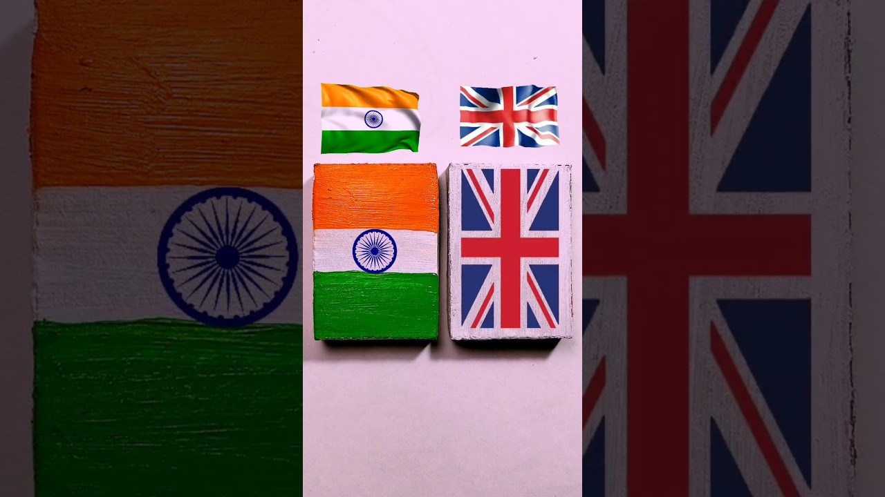 India Flag 🇮🇳 and UK Flag 🇬🇧 Matchstick Painting Art | Creative DIY