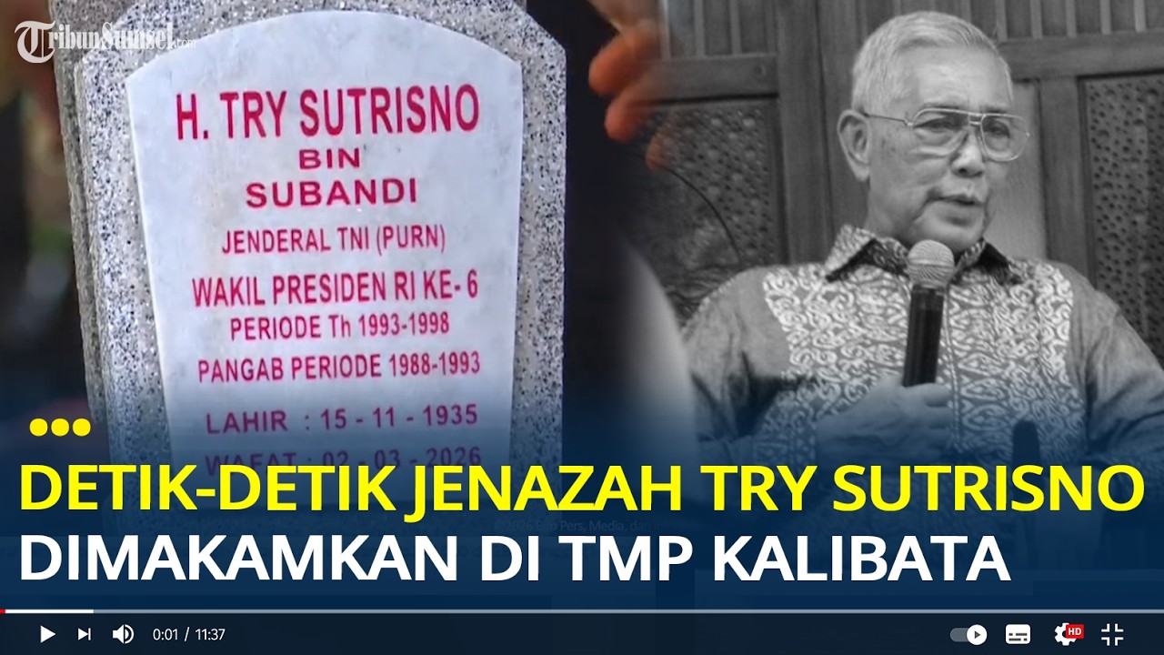 Detik-detik Pemakaman Wapres ke-6 RI Try Sutrisno di TMP Kalibata, Prabowo jadi Inspektur Upacara