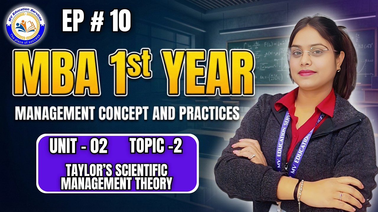 📘 Taylor’s Scientific Management Theory | MCP | MBA First Year | Unit 2 (Topic 2)
