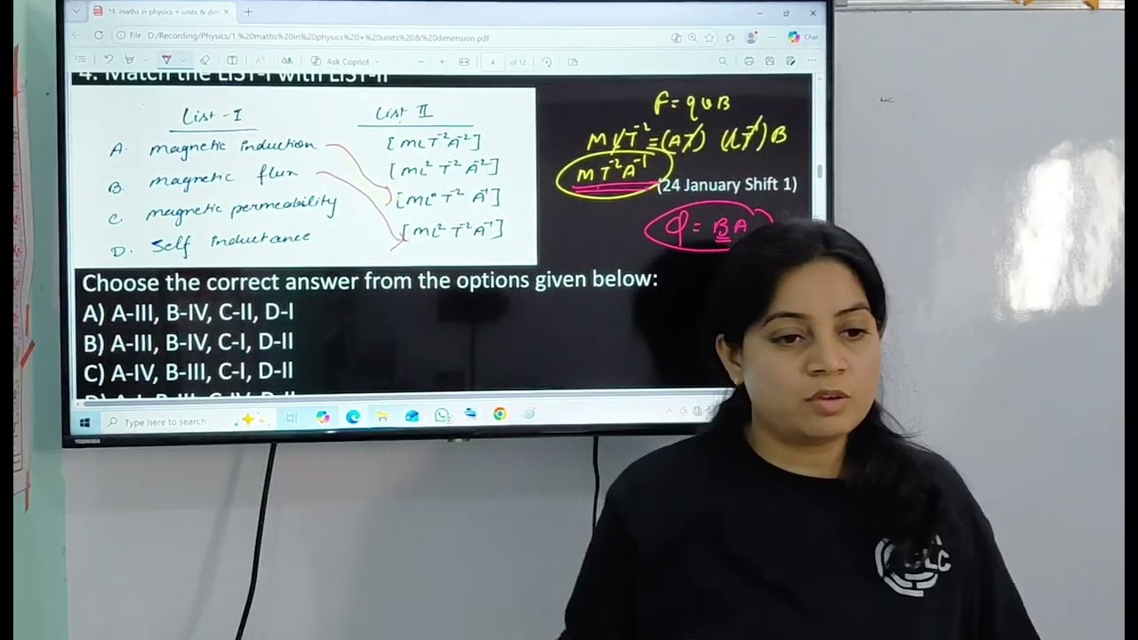UNITS AND DIMENSIONS : JEE 2026 January session complete Discussion 