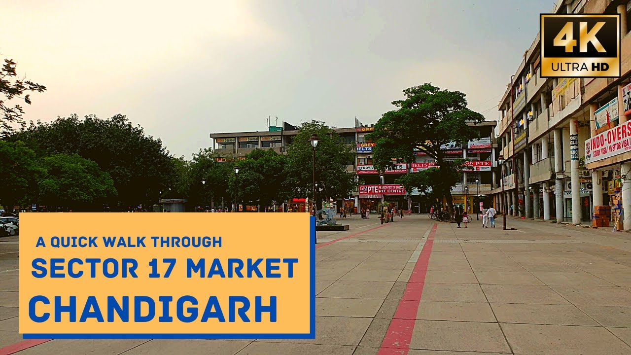 Chandigarh Sector 17 Market - Quick Walk Through The Famous Market - Virtual Travel Vlog - 4k Video
