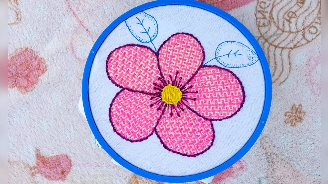 como bordar una FLOR#6 con una Puntada super hermosa 😲 ideal para cualquier diseño.
