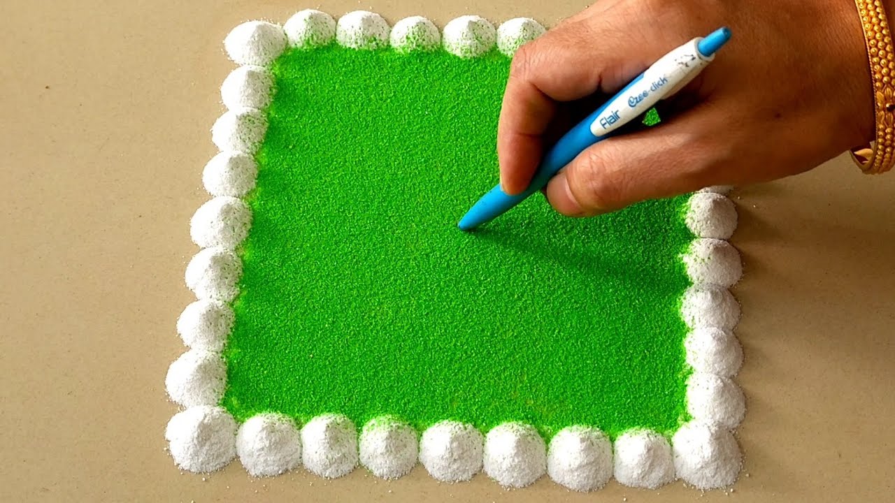 Simple Rangoli Design With Pen | Navratri, Dussehra Rangolis | Diwali Rangolis | Top Rangolis