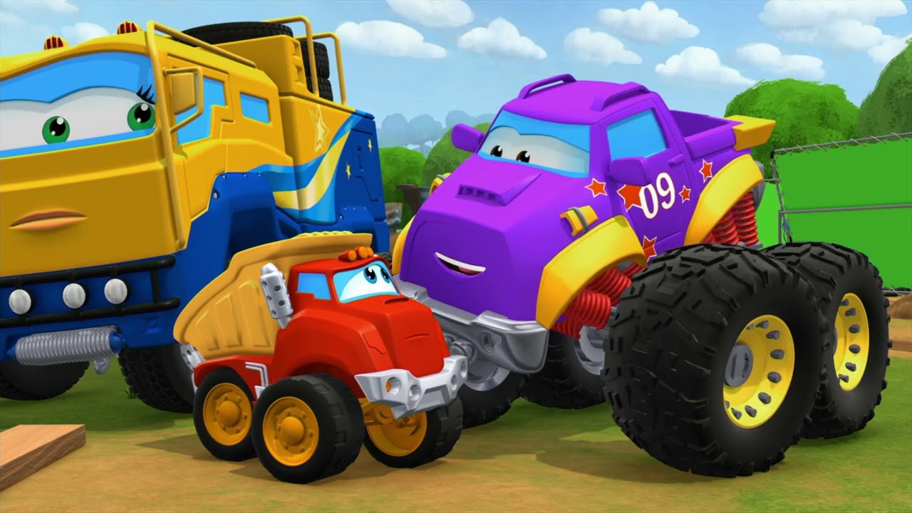 Learn with Chuck & Friends | Commercial Trucks/Rowdy The Rockstar | Cartoon for Kids