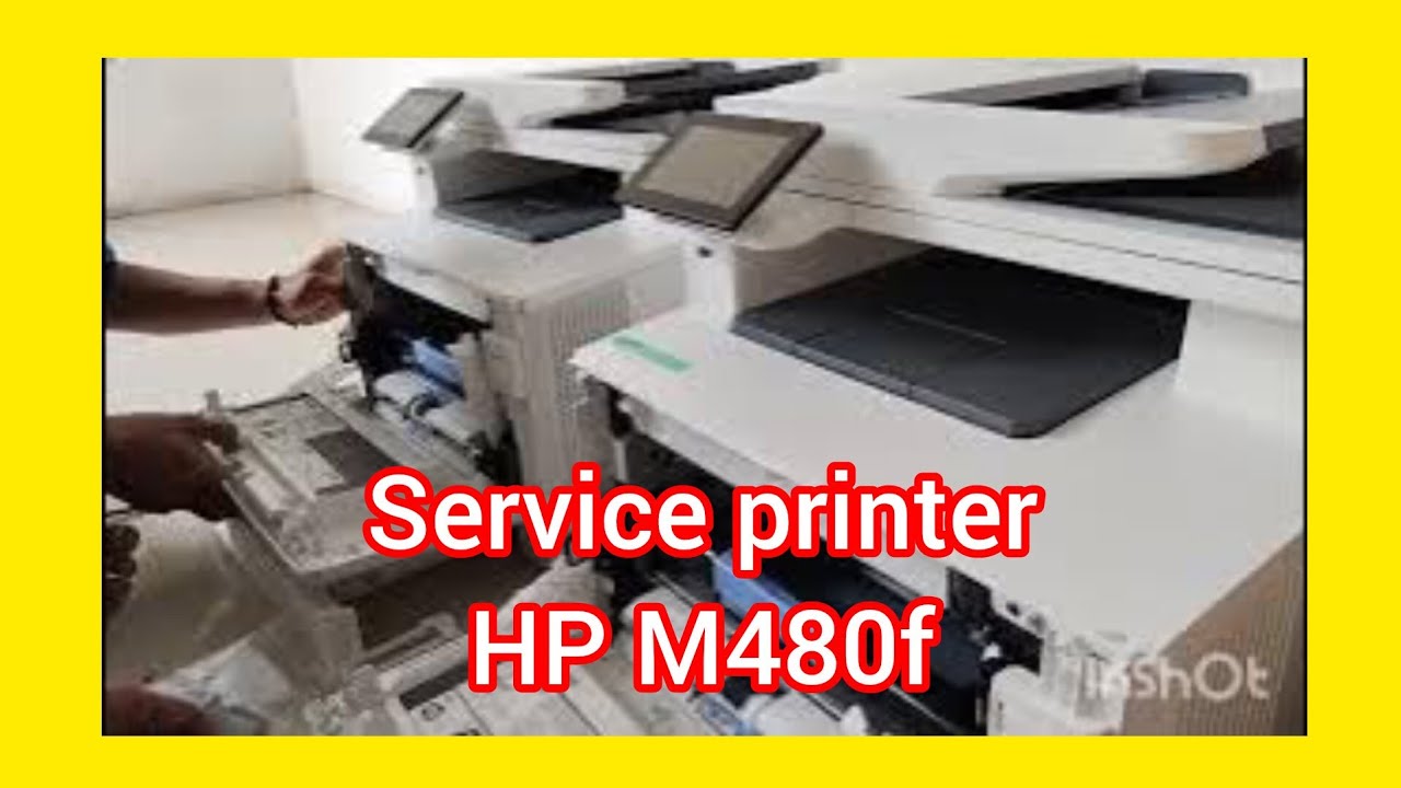 Service mesin fotocopy / printer warna, HP M480f. Multi function printer color LaserJet.