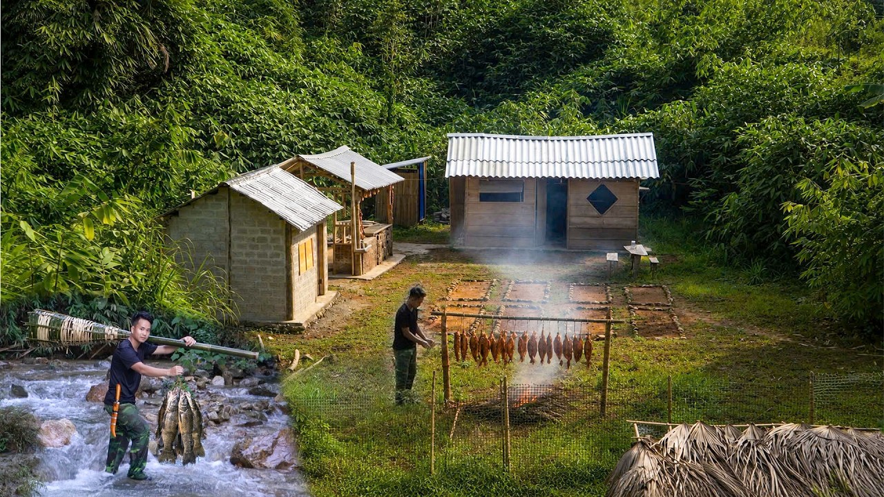 The doctor's life in the forest: Making fish traps, catching fish, and preserving them year-round.