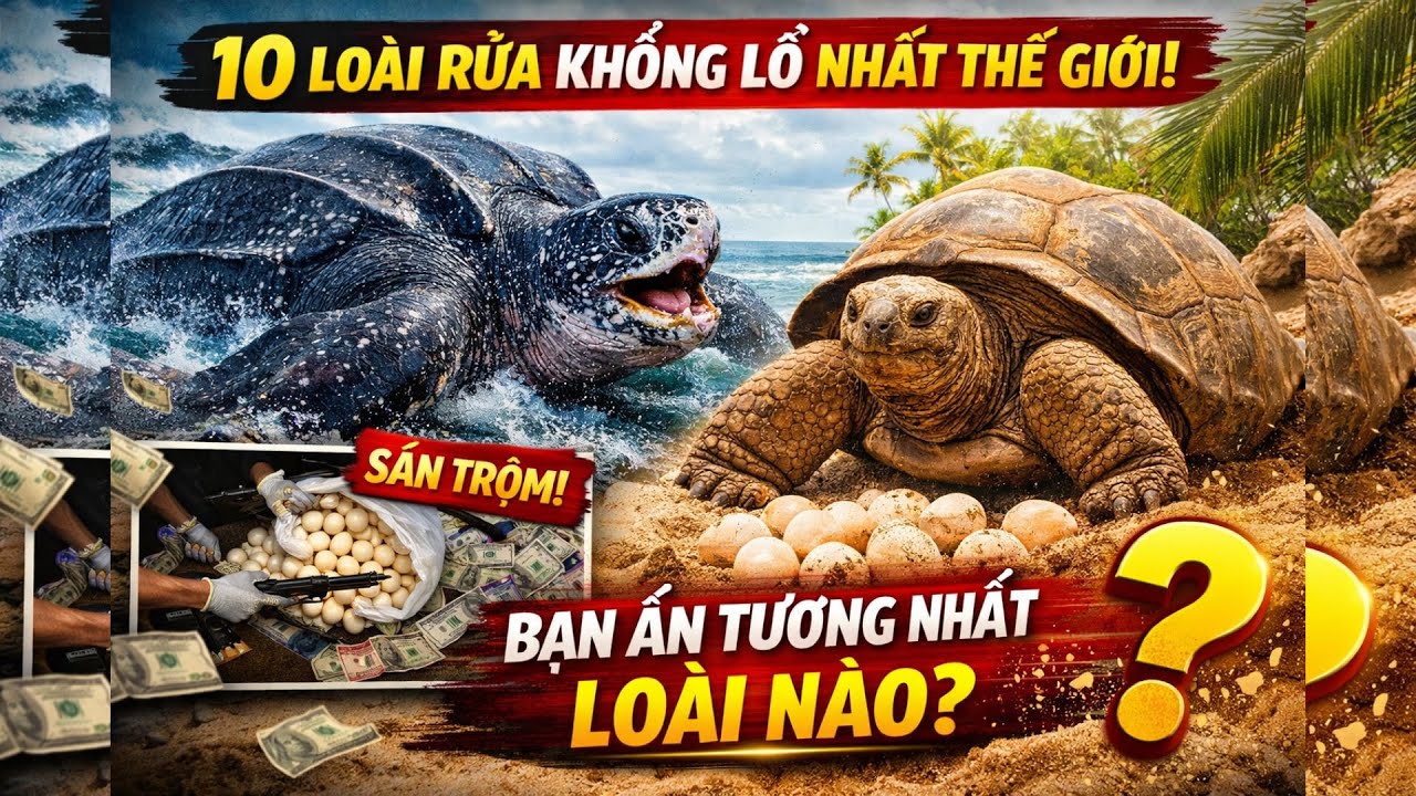 Bạn Sẽ SỐC Khi Biết Loài Rùa Lớn Nhất Hành Tinh Này | Top 10 Rùa Khổng Lồ