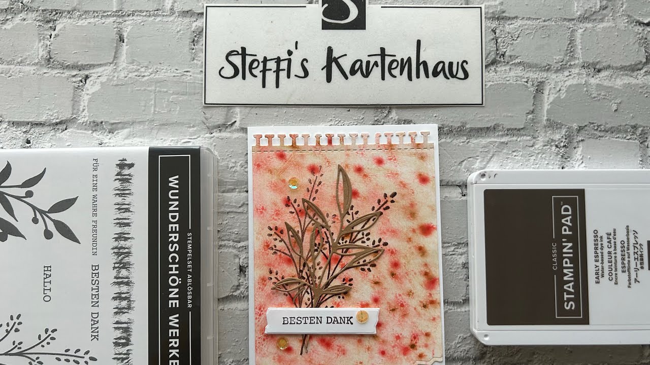 Hintergrund gestalten mit Photopapier Poilshed Stone Technik Wundersch&ouml;ne Werke Stampin up