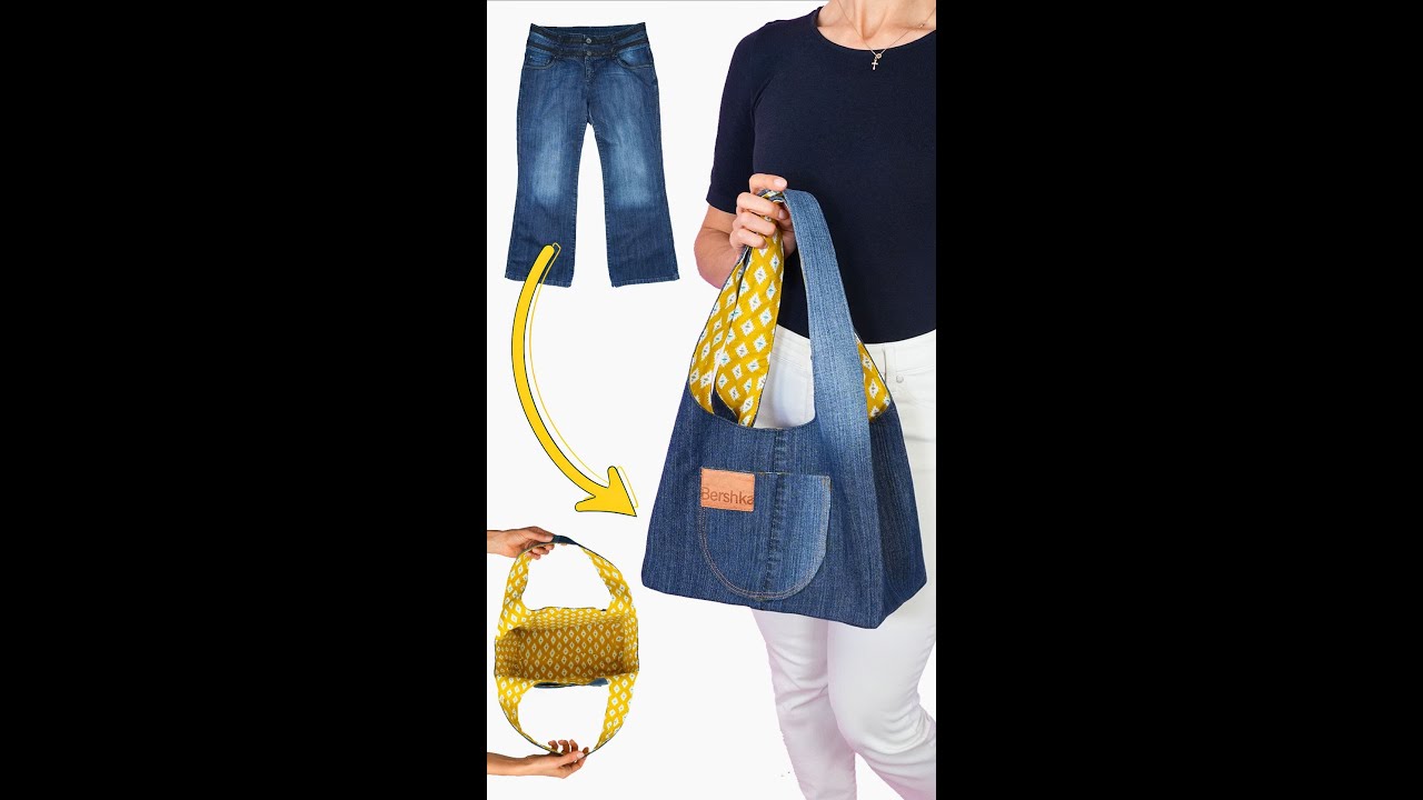 Как легко сшить сумку-хобо из старых джинсов Miarti🪡🧵✂️ 👜✌️