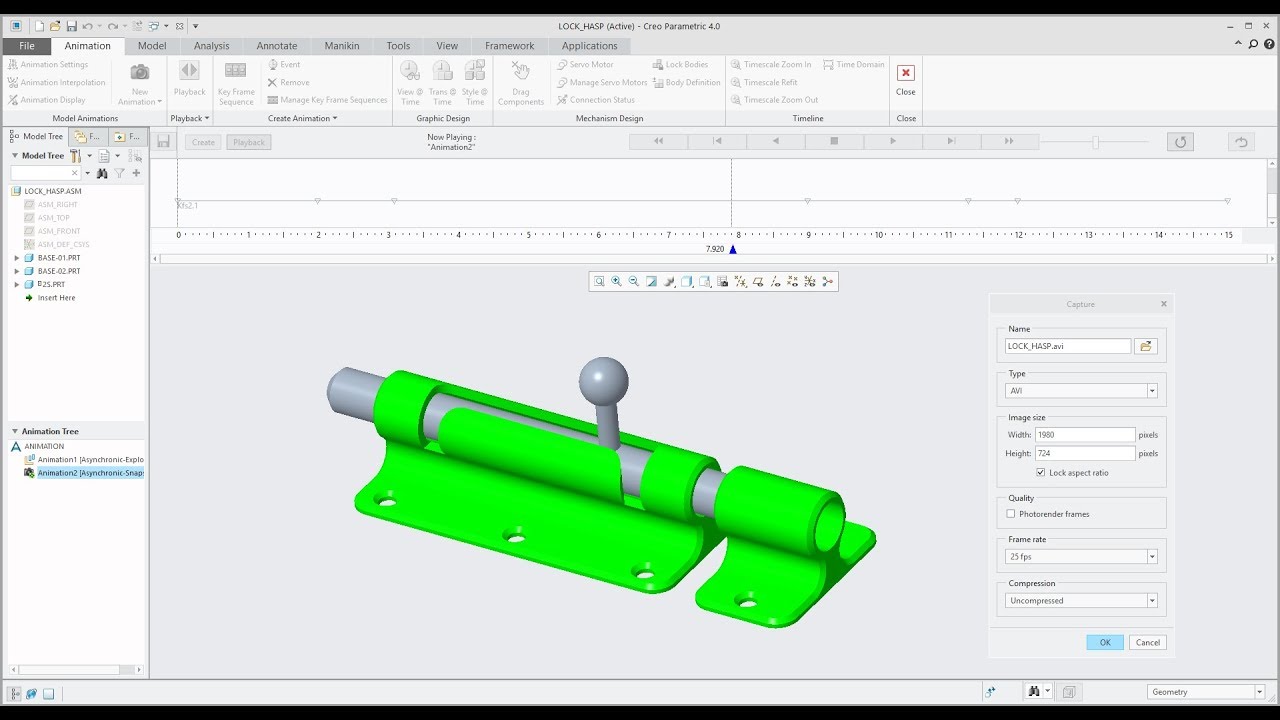 Учебное пособие по PTC Creo 4.0: как создать анимацию с помощью снимков