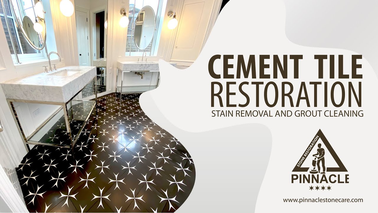 Cement Tile aka Concrete Tile (Encaustic) Restoration, Honing, Stain Removal Grout Cleaning, Sealing