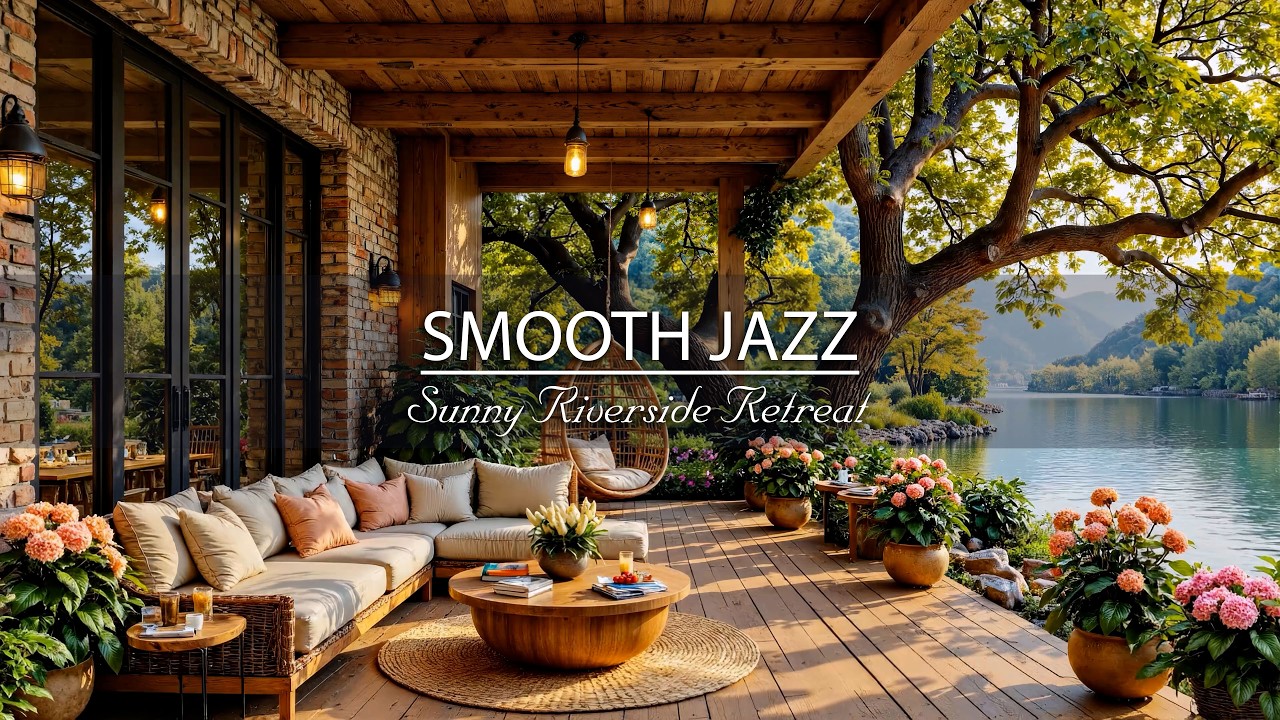 Sunny Riverside Retreat - Smooth Jazz & Birds Chirping For Positive Energy & Calm Mind