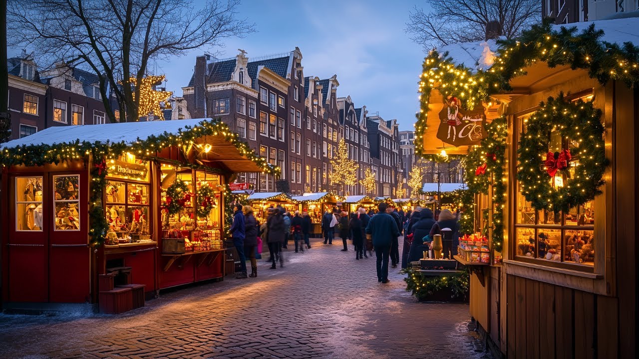 Amsterdam, Netherlands 🇳🇱 - Best Christmas Markets in Europe - Walking Tour