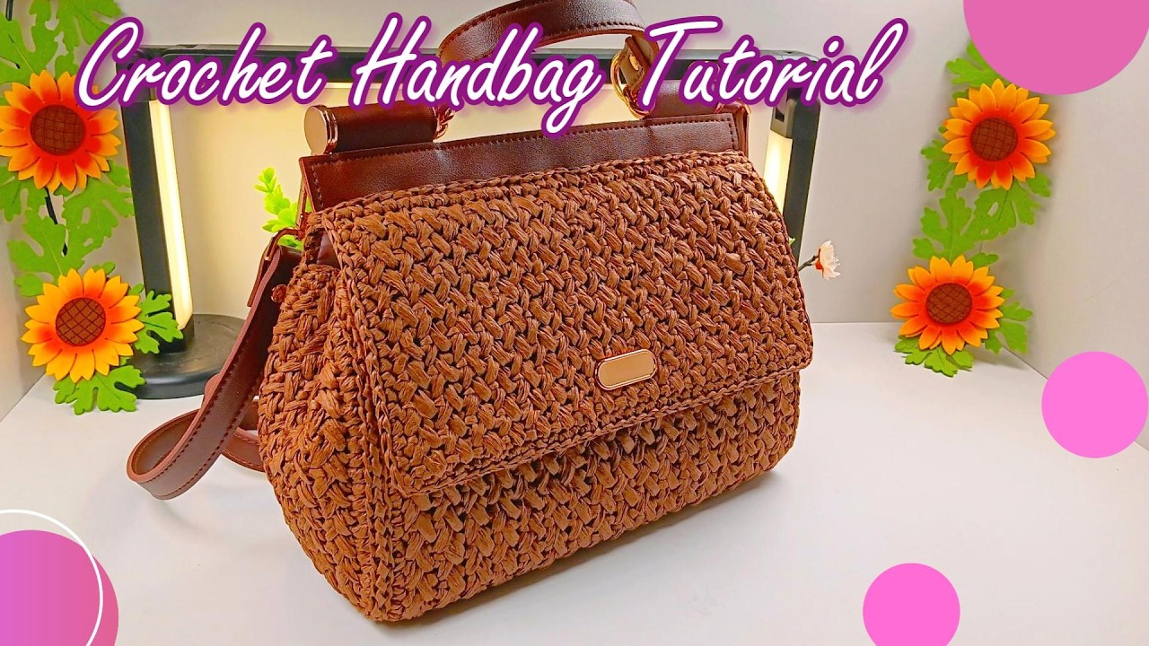 Raffia Crochet Handbag, Tutorial in 4K, Subtitles EN