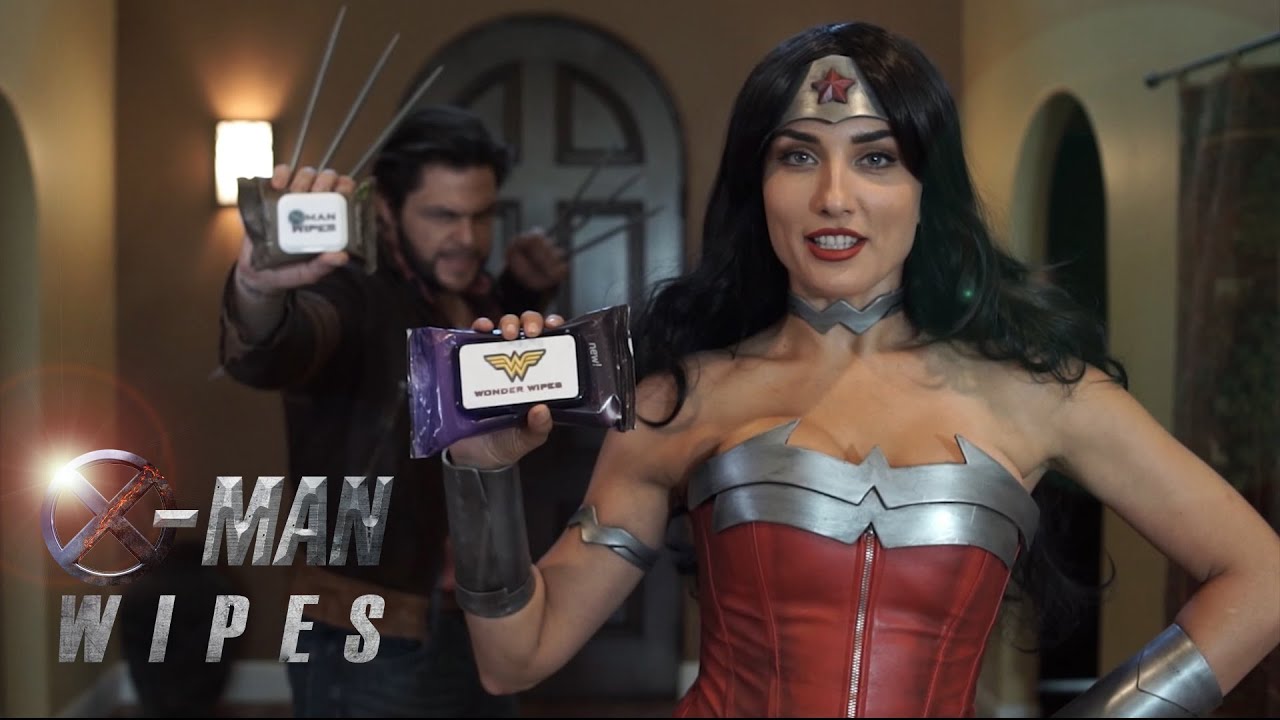 X-Man Wipes Superhero Cleaning Cloth! Wolverine & Wonder Woman Fake Commercial