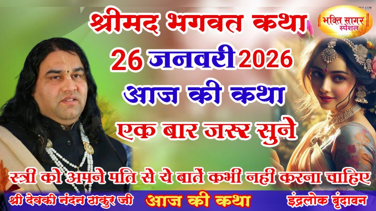 आज की कथा 💥 Shri Devkinandan Thakur Ji 💥#shreemadbhagwatkatha #सोमवार की कथा# 26  जनवरी 2026