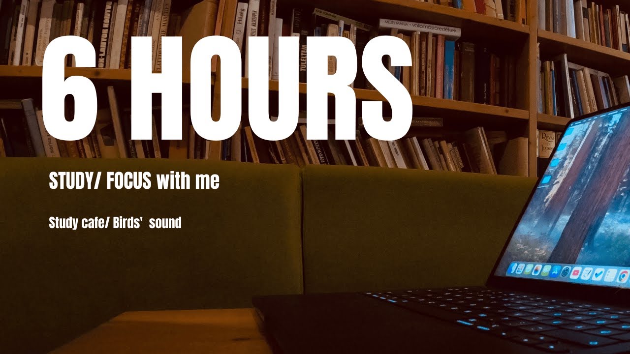 6 Hour Study With Me at a Cozy Caf&eacute; | Pomodoro 50-10 | Bird Sounds + Calm Focus Session