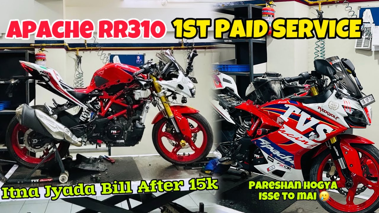 APACHE RR310 1st PAID SERVICE | Service Bill itna jyada 😱| Tvs Apache RR310 | Service Centre me Bike