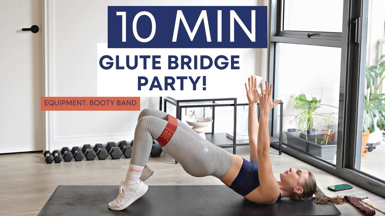 12 MIN GLUTE BRIDGE PARTY | Booty band glute focused Pilates workout