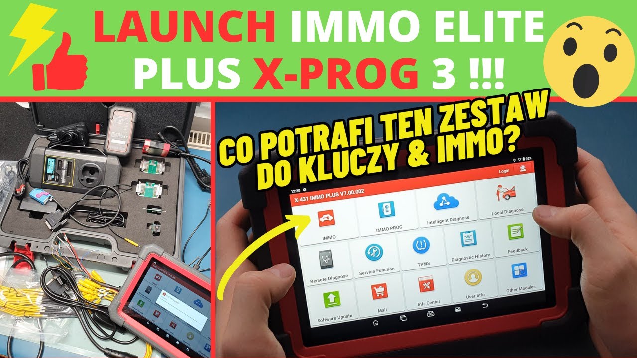 Nowy tester OBD2 - LAUNCH X431 IMMO PLUS + X-PROG 3 do kluczy i pin&oacute;w immobilizera!