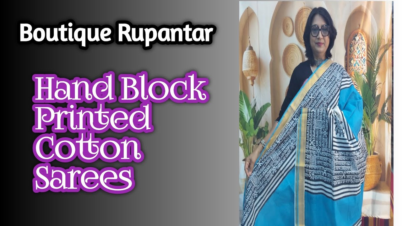Hand Block Printed Cotton Sarees | Booking/WhatsApp no-9073265772