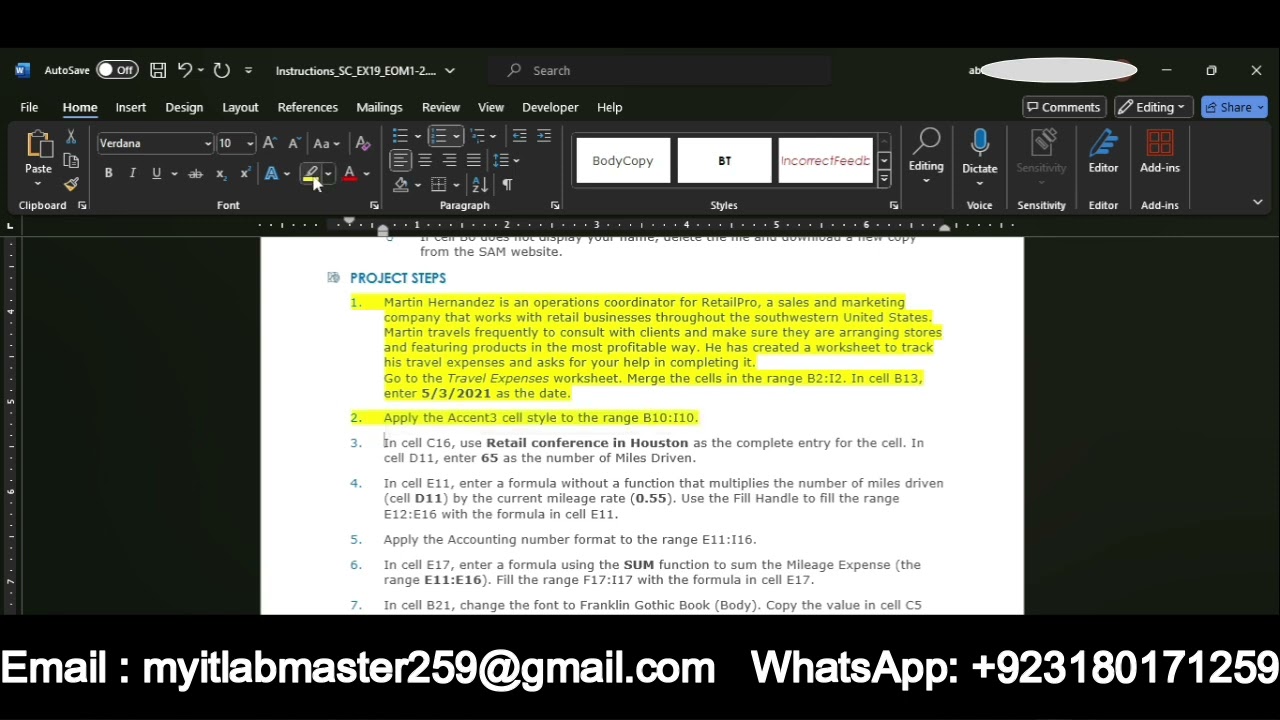 Shelly Cashman Excel 2019 Module 1 End Of Module Project 2