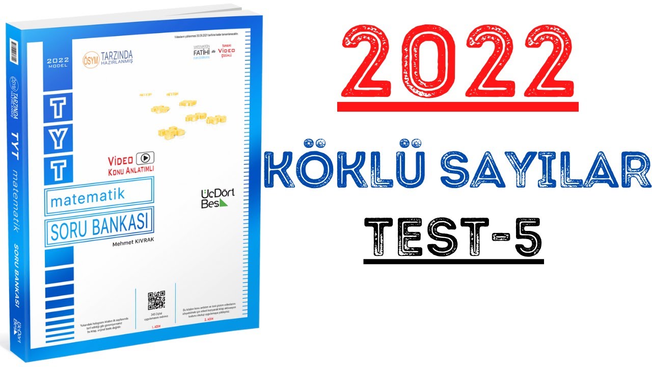 (2022)345 TYT MATEMATİK | KÖKLÜ SAYILAR TEST-5 | #yks2022 #tyt2022 #2022tayfa #345