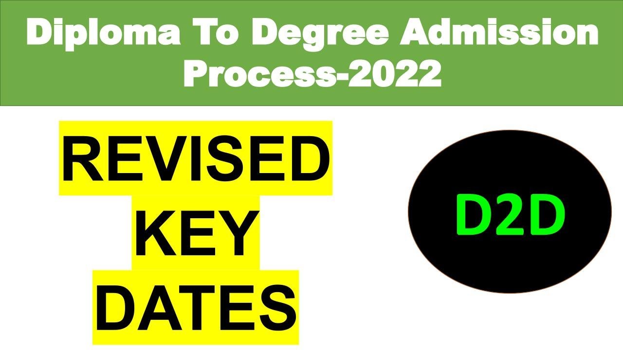 D2d admission 2022 | acpc d2d admission 2022 |acpc registration date 2022 Id2d 2022 revised key date