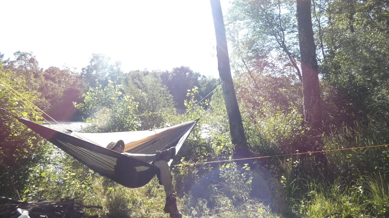 Hammock Camping by a Beautiful Pond - Hiking / Fishing / MRE Dinner