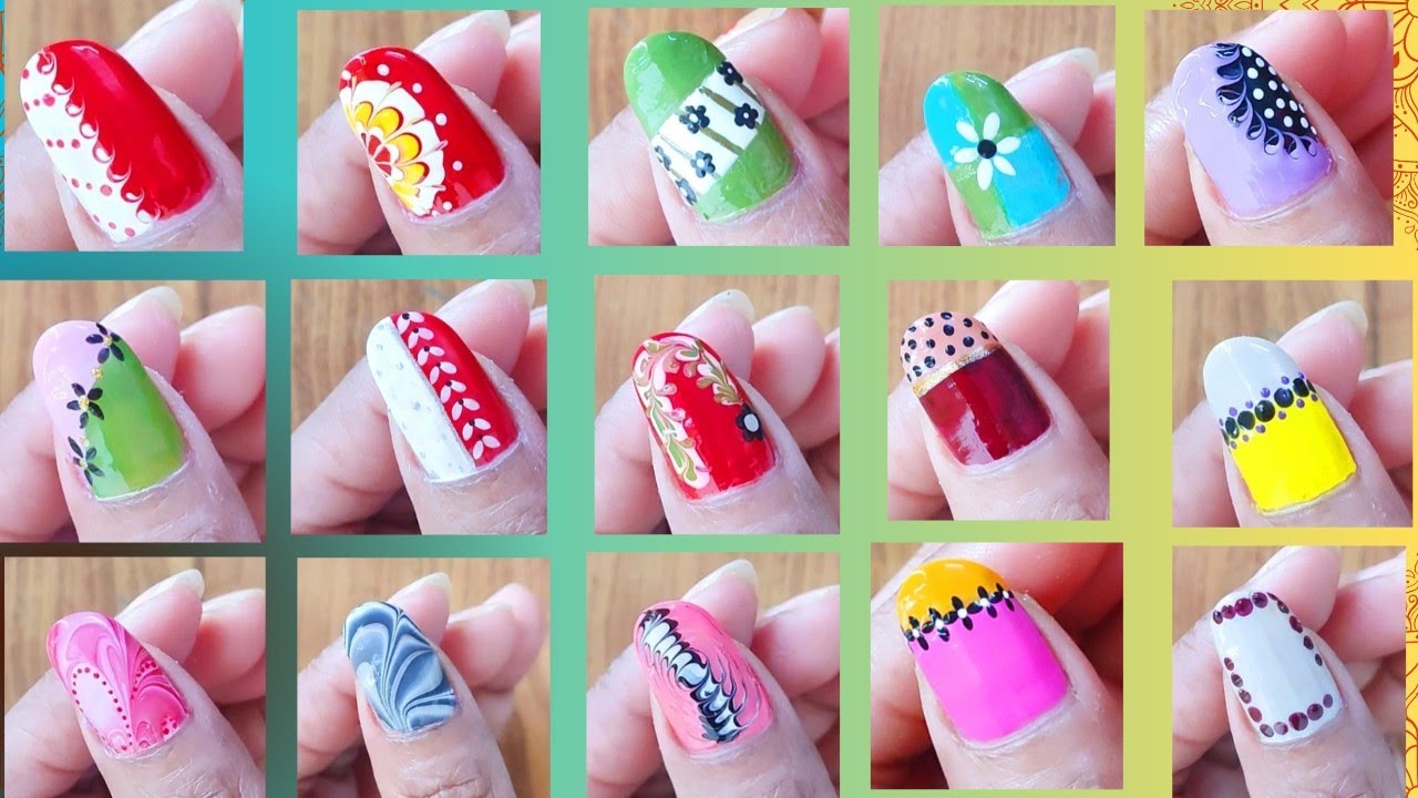 Top 15 Easy nailart design || Nailart Design for beginners || Unique nailart design at home 