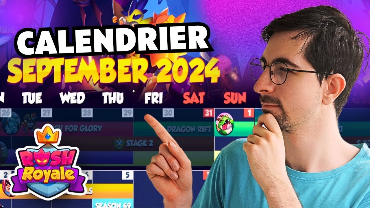 Calendrier de septembre Rush Royale et date du tirage des 100€ ! 👑