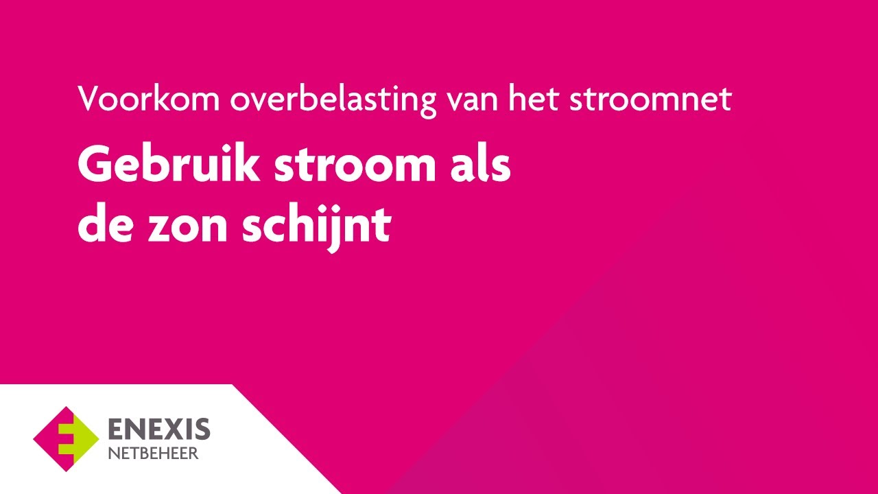 Voorkom overbelasting van het stroomnet: gebruik stroom als de zon schijnt