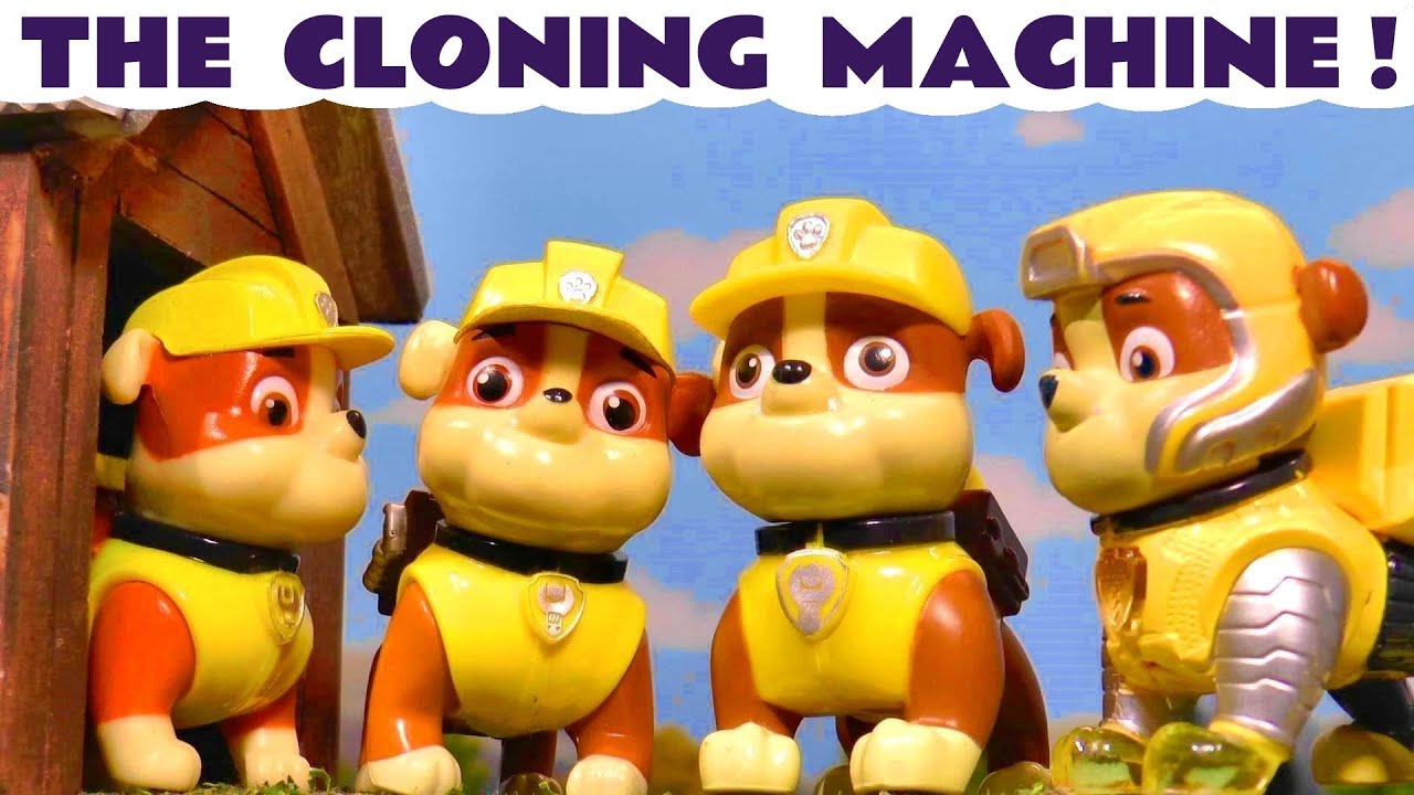 Rubble Clones himself in the Funlings Cloning Machine