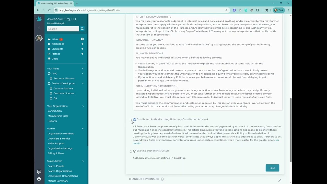 GlassFrog for Admins - Enabling and Managing Holacracy Rules in GlassFrog