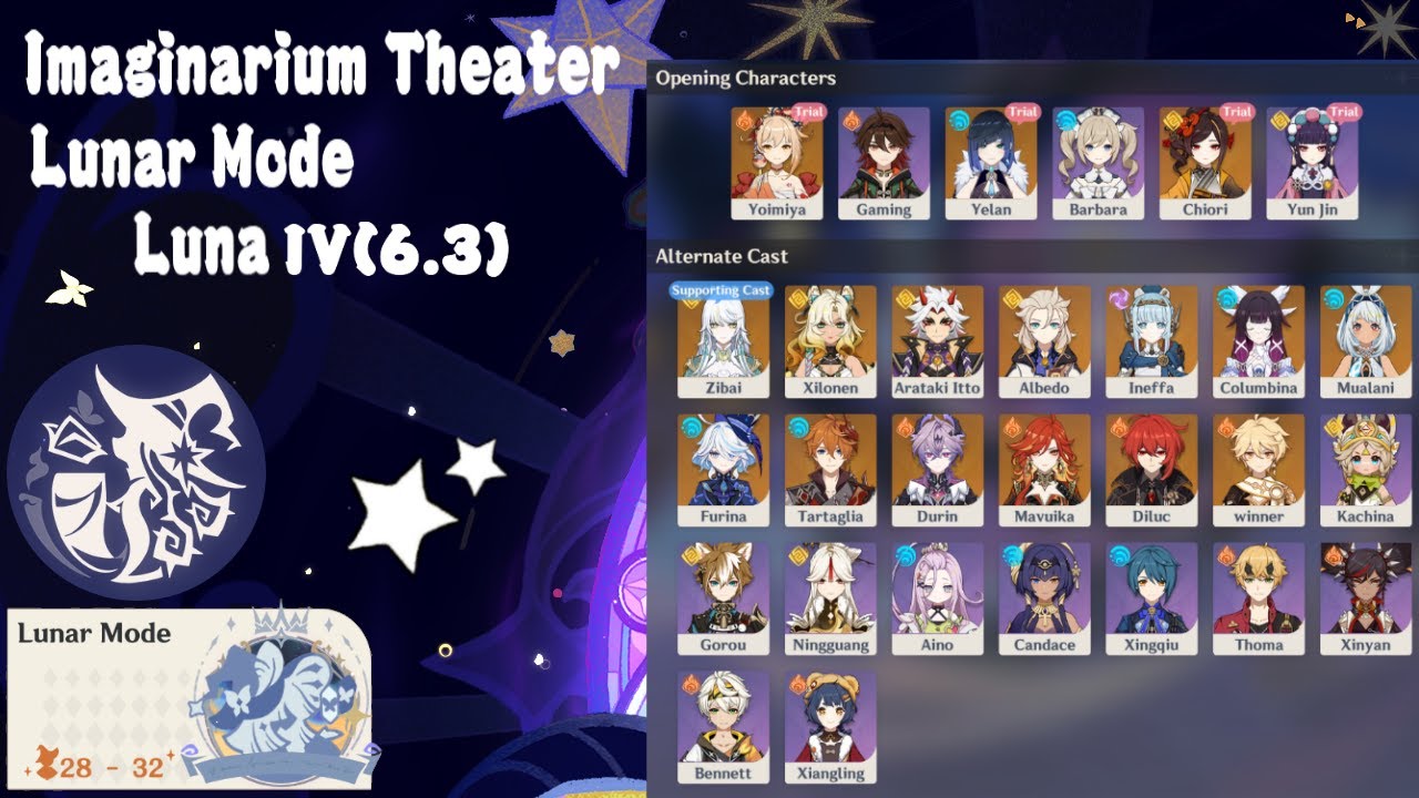 Imaginarium Theater Lunar Mode Luna iv(6.3) Genshin Impact