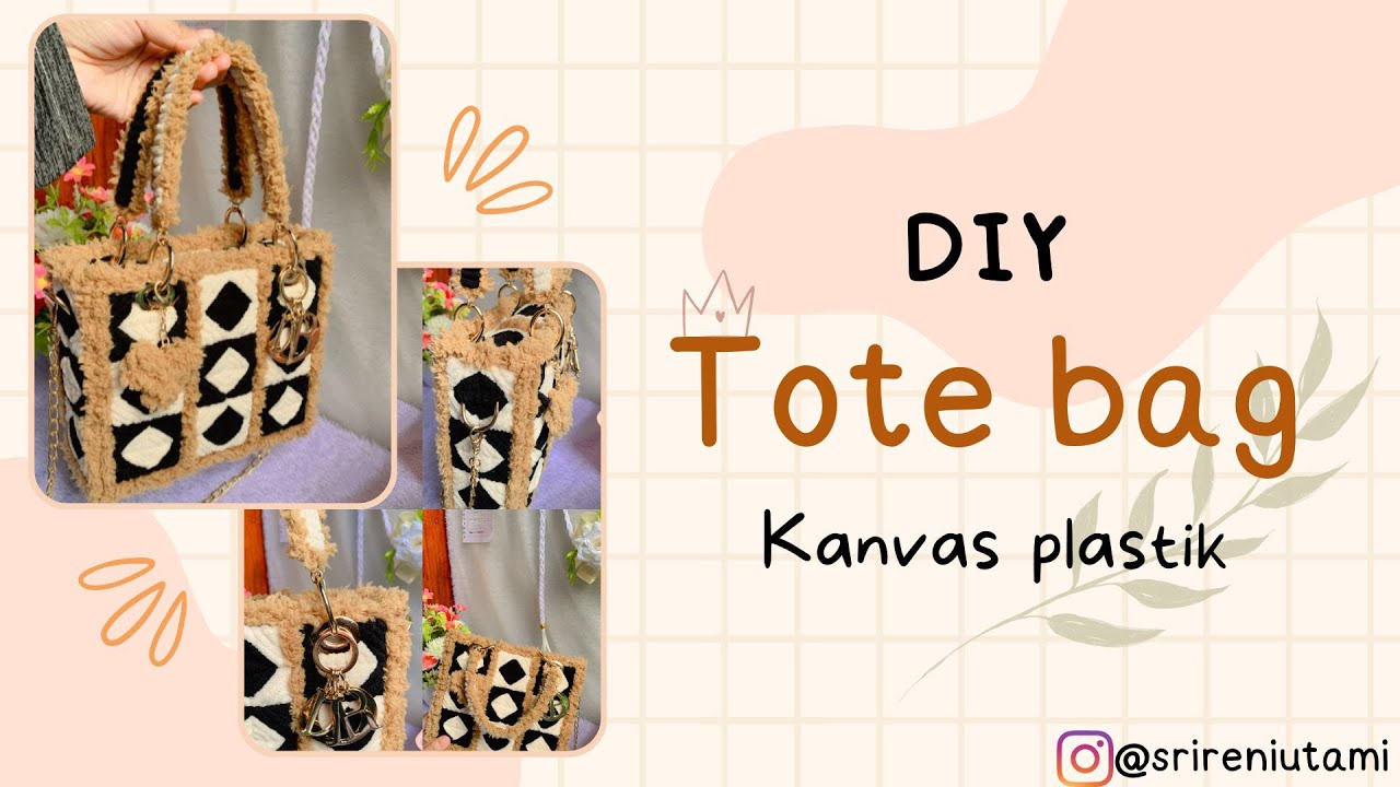 Tutorial simple tote bag | DIY tas kanvas plastik | ide usaha tas handmade | tas rajut