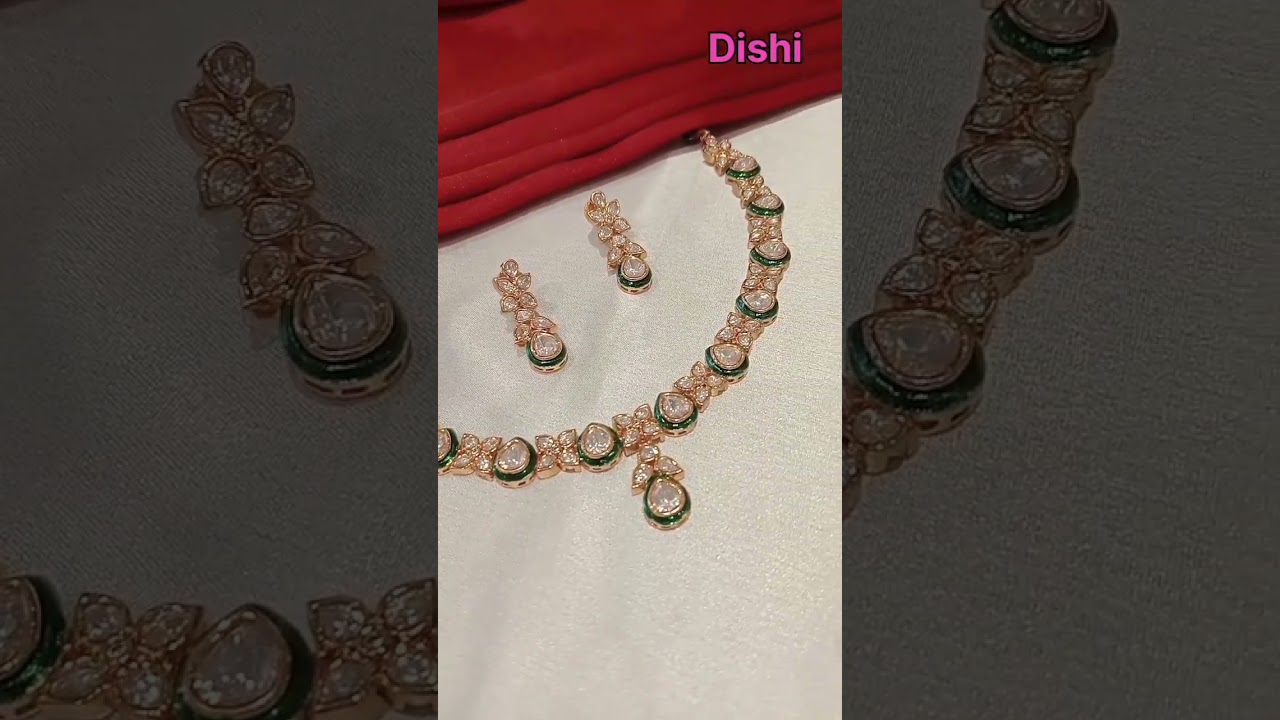 Kundan set with green colour
